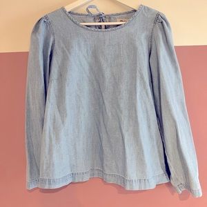 Madewell chambray tie back top